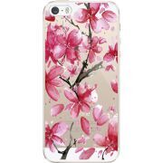 Прозрачный чехол Uprint Apple iPhone 5 / 5S / 5SE Pink Magnolia