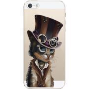 Прозрачный чехол Uprint Apple iPhone 5 / 5S / 5SE Steampunk Cat