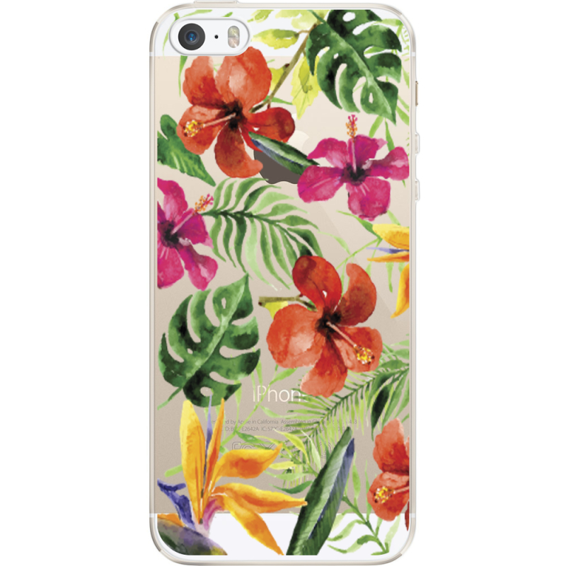 Прозрачный чехол Uprint Apple iPhone 5 / 5S / 5SE Tropical Flowers