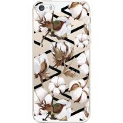 Прозрачный чехол Uprint Apple iPhone 5 / 5S / 5SE Cotton flowers