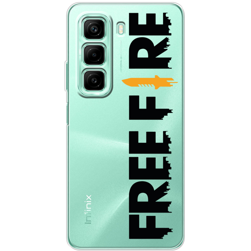 Прозорий чохол BoxFace Infinix Hot 50 Pro Free Fire Black Logo