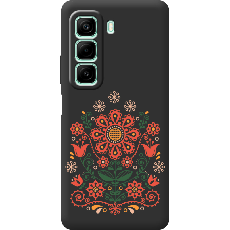 Чорний чохол BoxFace Infinix Hot 50 Pro Ukrainian Ornament