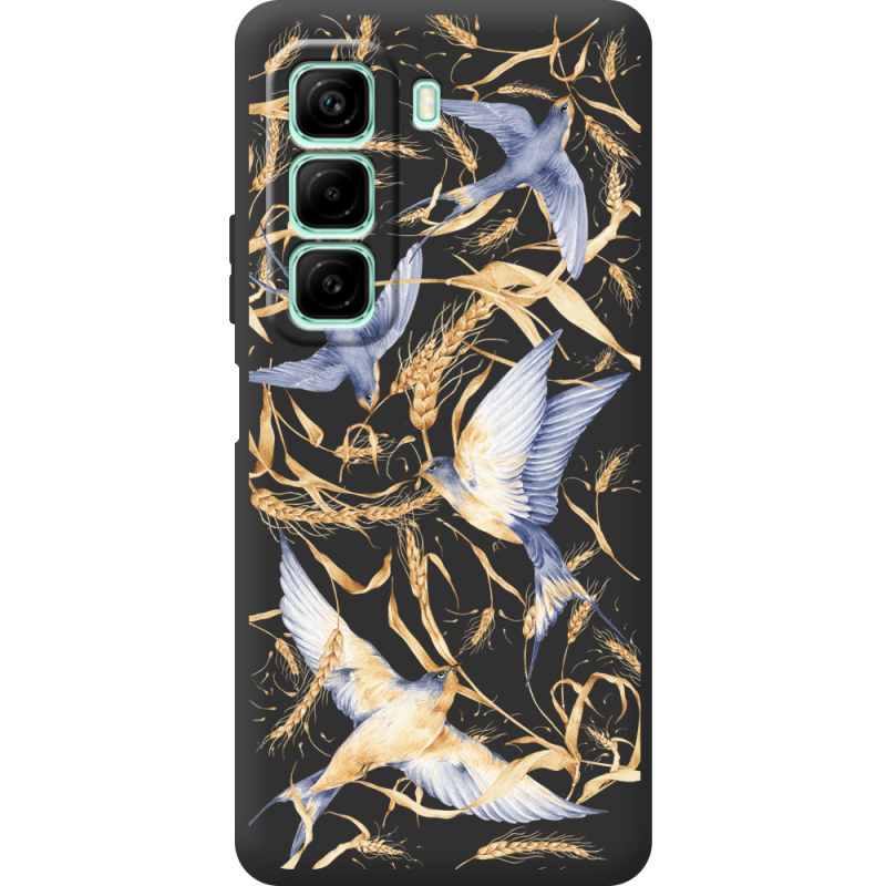 Чорний чохол BoxFace Infinix Hot 50 Pro Ластівки