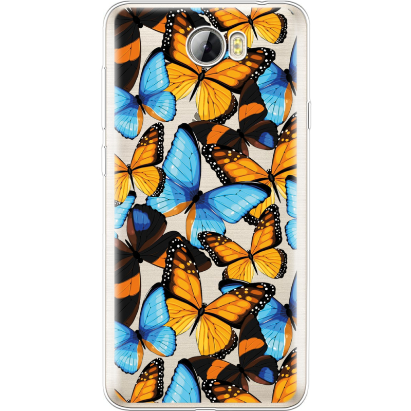 Прозрачный чехол Uprint Huawei Y5 2 Butterfly Morpho