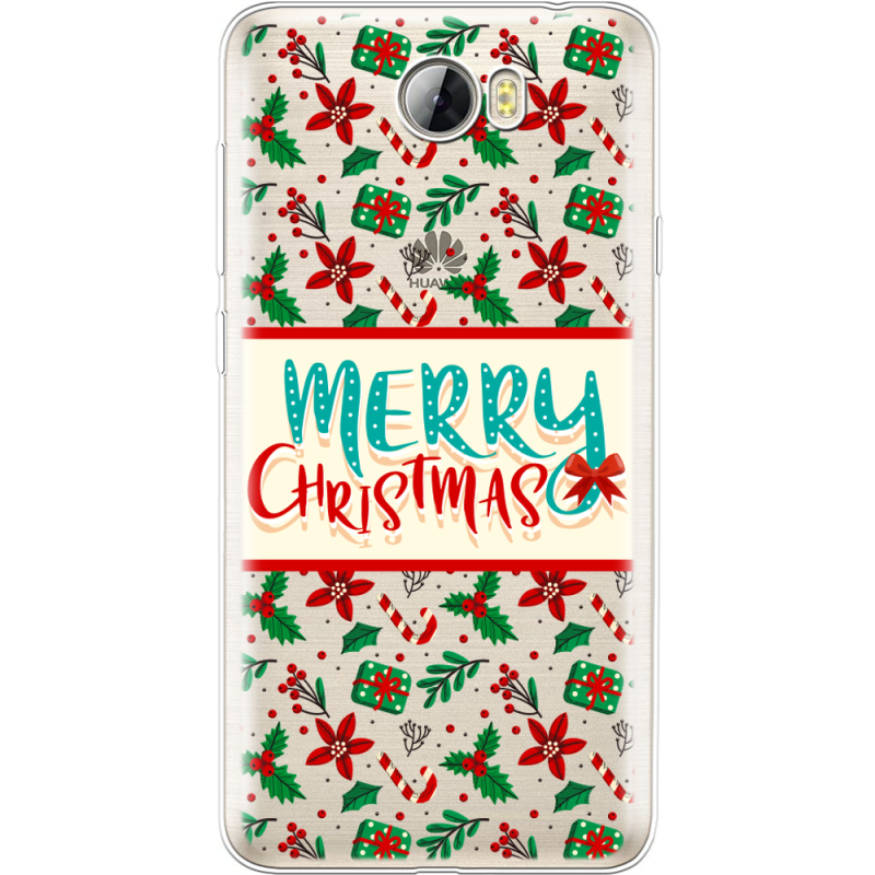 Прозрачный чехол Uprint Huawei Y5 2 Vintage Christmas Pattern