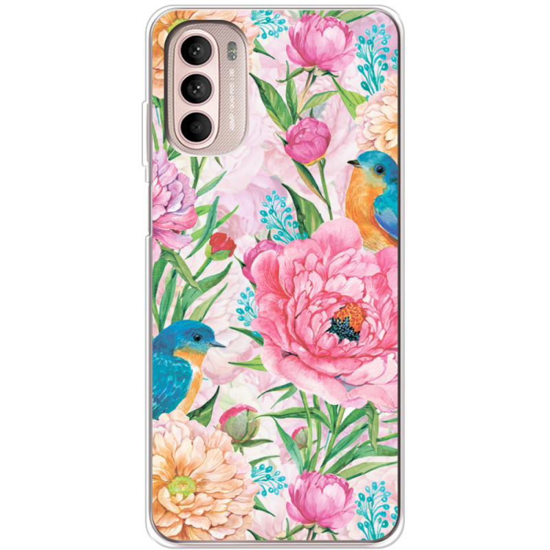 Чохол BoxFace Motorola Moto G52 Birds in Flowers