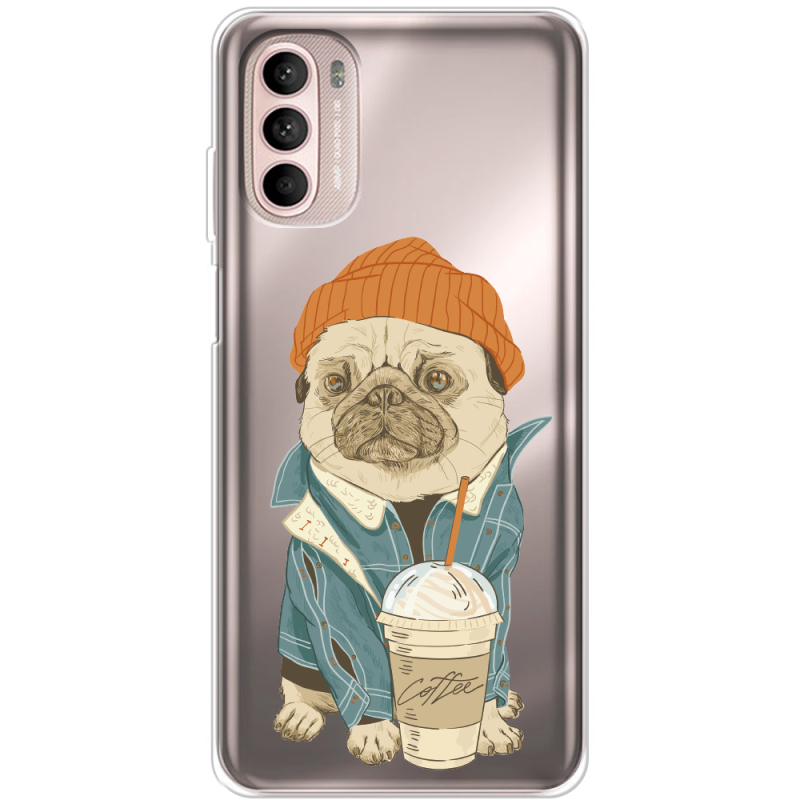 Прозорий чохол BoxFace Motorola Moto G52 Dog Coffeeman