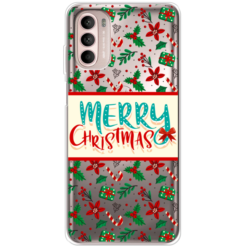 Прозорий чохол BoxFace Motorola Moto G52 Vintage Christmas Pattern