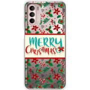 Прозорий чохол BoxFace Motorola Moto G52 Vintage Christmas Pattern