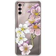 Прозорий чохол BoxFace Motorola Moto G52 Cherry Blossom