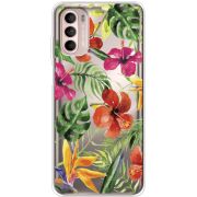 Прозорий чохол BoxFace Motorola Moto G52 Tropical Flowers