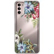 Прозорий чохол BoxFace Motorola Moto G52 Floral