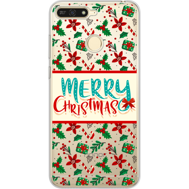 Прозрачный чехол Uprint Huawei Y6 Prime 2018 / Honor 7A Pro Vintage Christmas Pattern