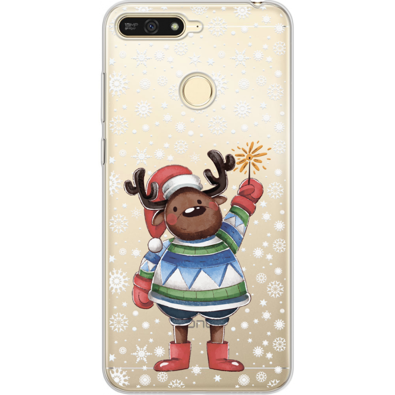 Прозрачный чехол Uprint Huawei Y6 Prime 2018 / Honor 7A Pro Christmas Deer with Snow