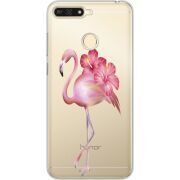 Прозрачный чехол Uprint Huawei Y6 Prime 2018 / Honor 7A Pro Floral Flamingo