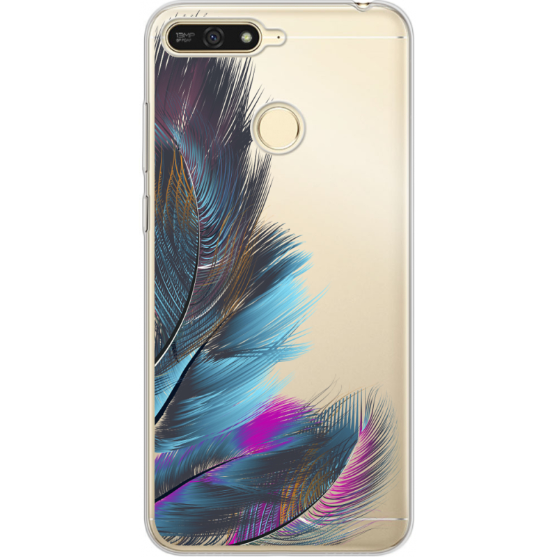 Прозрачный чехол Uprint Huawei Y6 Prime 2018 / Honor 7A Pro Feathers