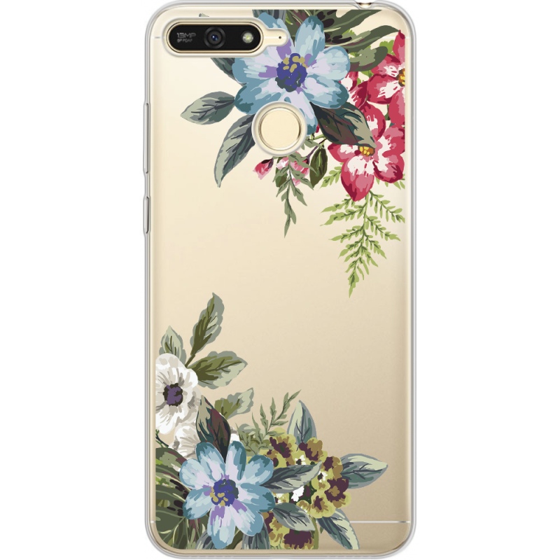 Прозрачный чехол Uprint Huawei Y6 Prime 2018 / Honor 7A Pro Floral