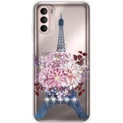 Чохол зі стразами Motorola Moto G52 Eiffel Tower