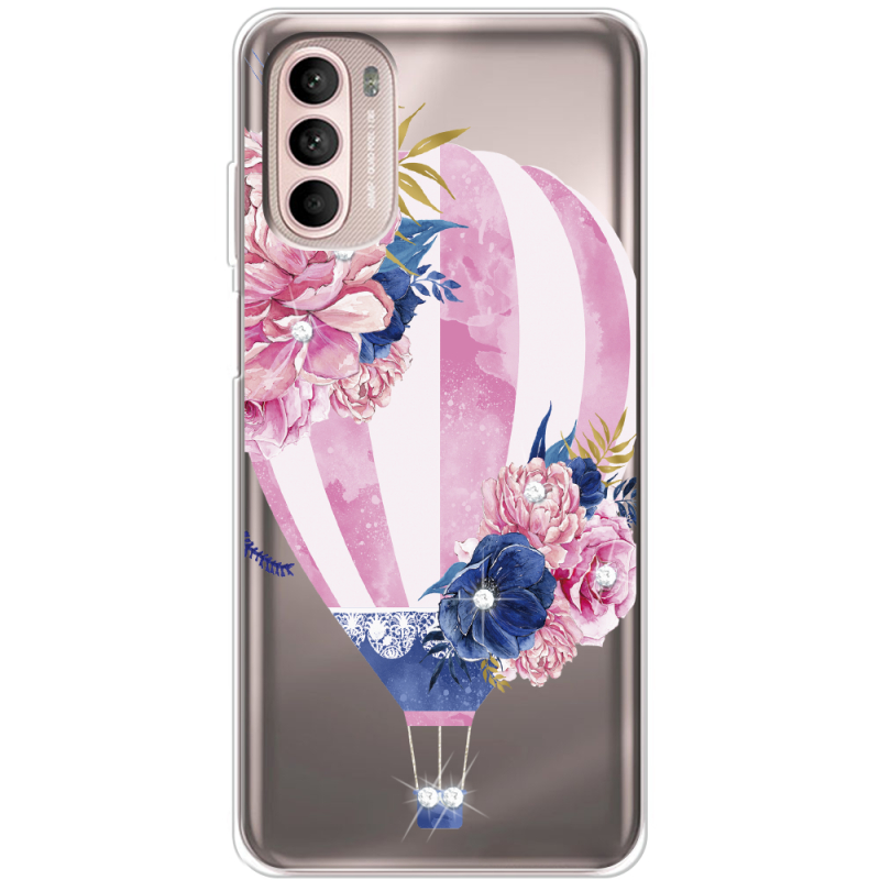 Чохол зі стразами Motorola Moto G52 Pink Air Baloon