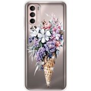 Чохол зі стразами Motorola Moto G52 Ice Cream Flowers