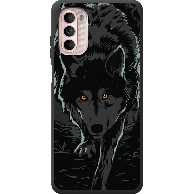 Чорний чохол BoxFace Motorola Moto G52 Wolf