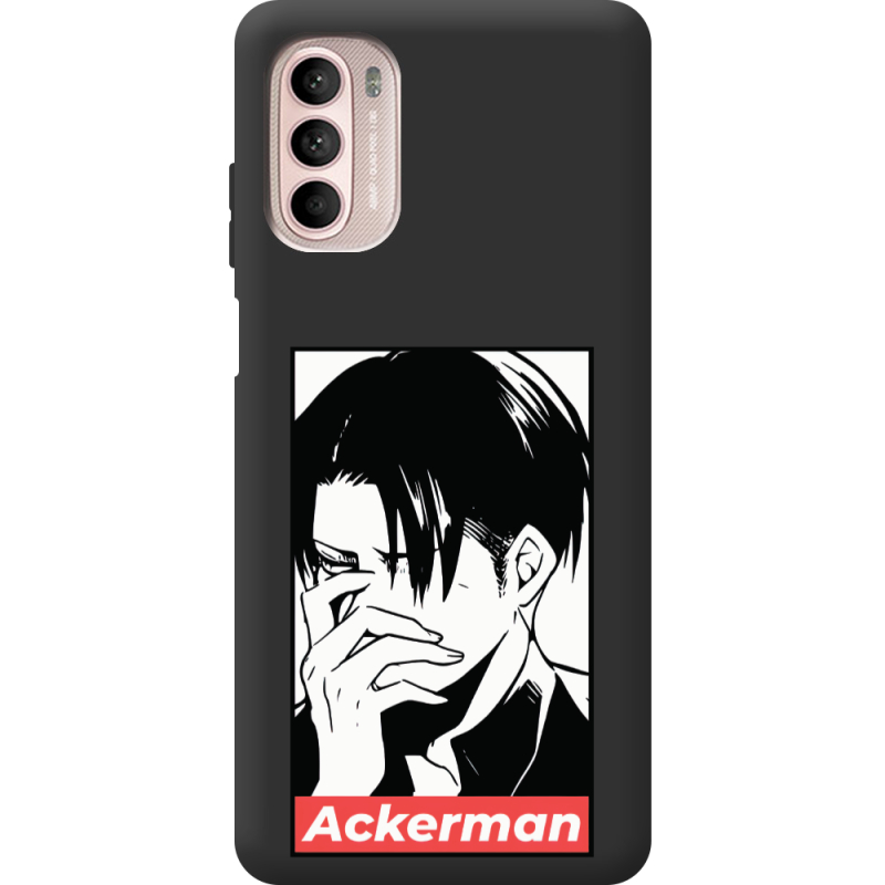 Чорний чохол BoxFace Motorola Moto G52 Attack On Titan - Ackerman