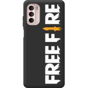 Чорний чохол BoxFace Motorola Moto G52 Free Fire White Logo