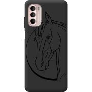 Чорний чохол BoxFace Motorola Moto G52 Horse