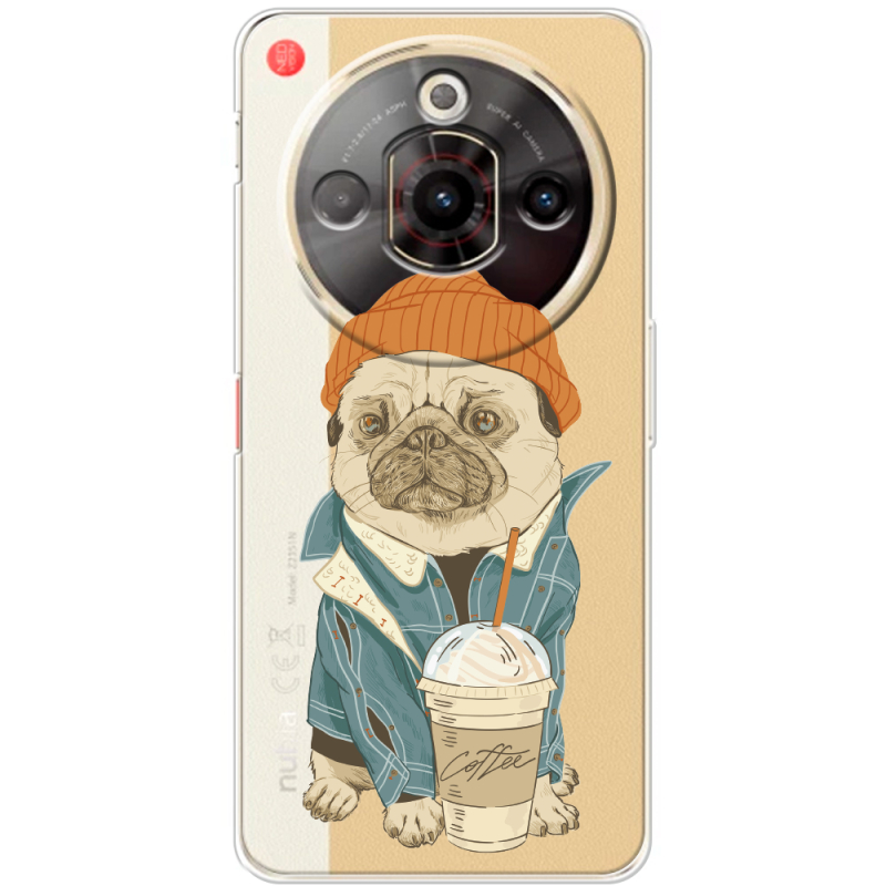 Прозорий чохол BoxFace Nubia Focus Pro 5G Dog Coffeeman