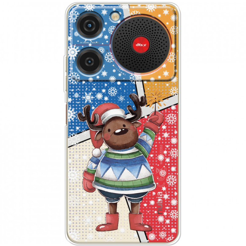 Прозорий чохол BoxFace ZTE Nubia Music Christmas Deer with Snow