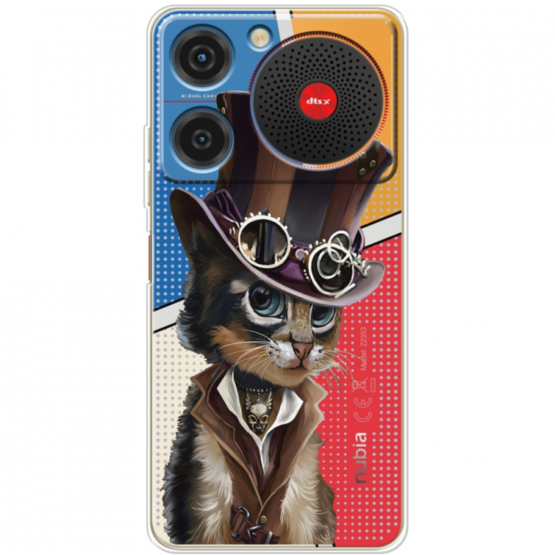 Прозорий чохол BoxFace ZTE Nubia Music Steampunk Cat