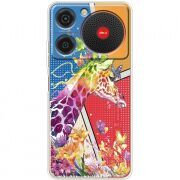 Прозорий чохол BoxFace ZTE Nubia Music Colorful Giraffe