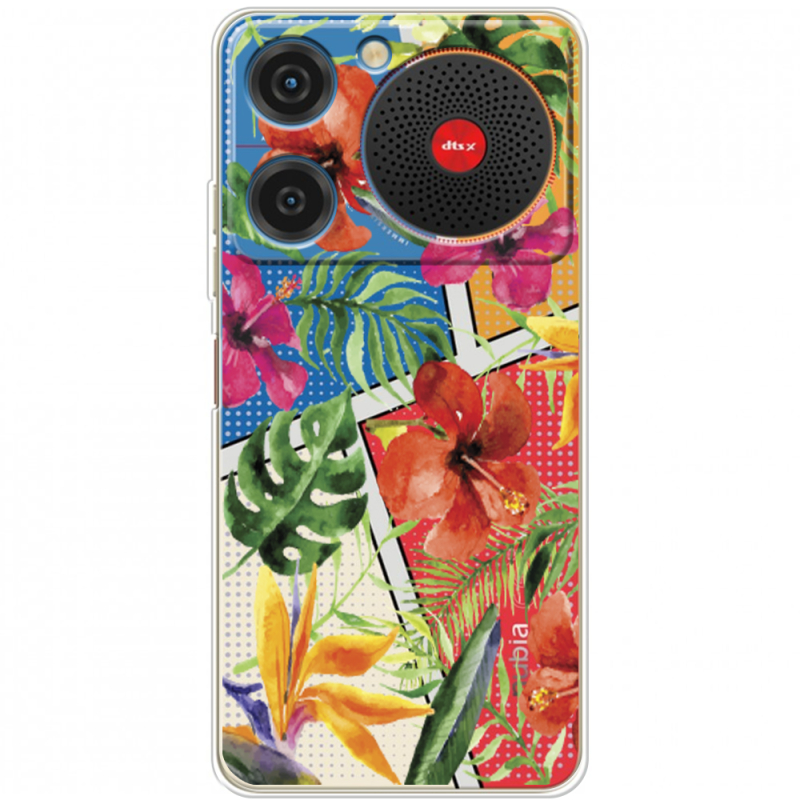 Прозорий чохол BoxFace ZTE Nubia Music Tropical Flowers