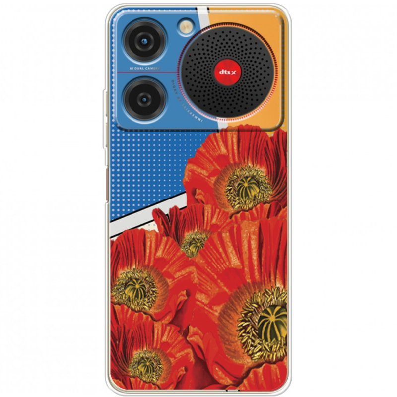 Прозорий чохол BoxFace ZTE Nubia Music Red Poppies