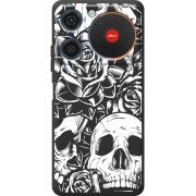 Чорний чохол BoxFace ZTE Nubia Music Skull and Roses