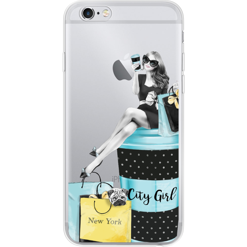 Прозрачный чехол Uprint Apple iPhone 6 / 6S City Girl