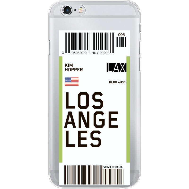 Прозрачный чехол Uprint Apple iPhone 6 / 6S Ticket Los Angeles