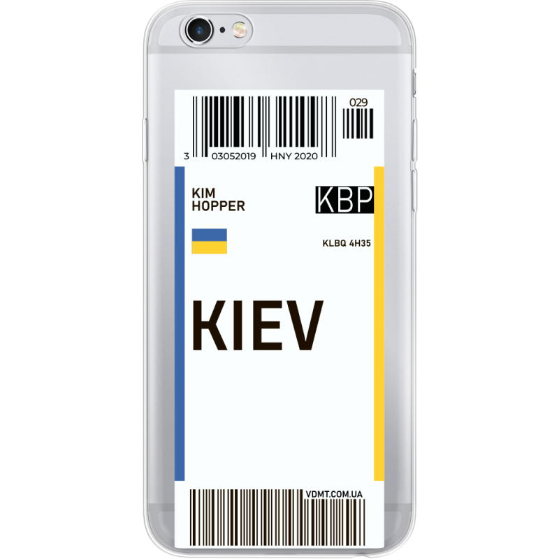 Прозрачный чехол Uprint Apple iPhone 6 / 6S Ticket Kiev