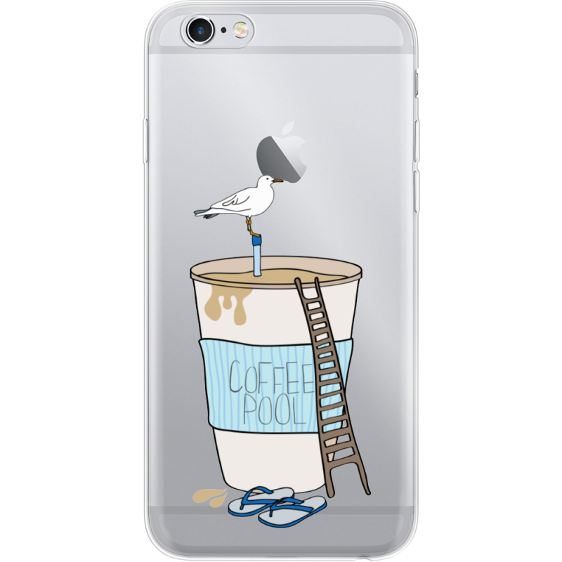 Прозрачный чехол Uprint Apple iPhone 6 / 6S Segull in Cofee Pool