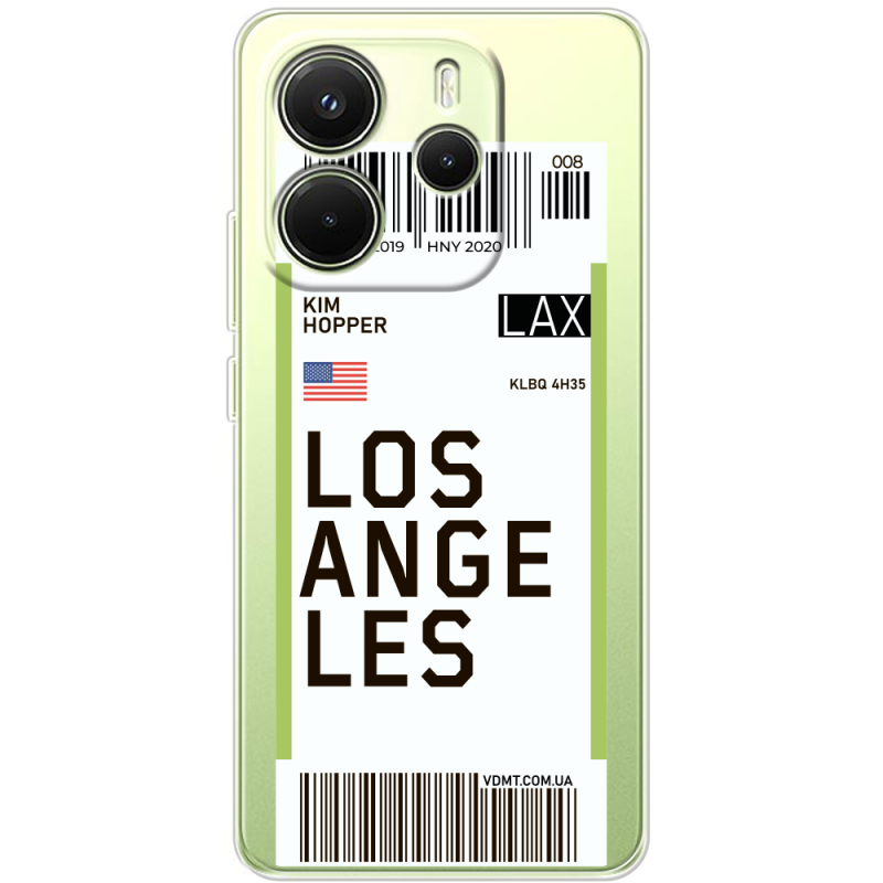 Прозорий чохол BoxFace Xiaomi Redmi Note 14 4G EU version Ticket Los Angeles