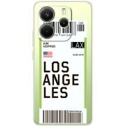 Прозорий чохол BoxFace Xiaomi Redmi Note 14 4G EU version Ticket Los Angeles