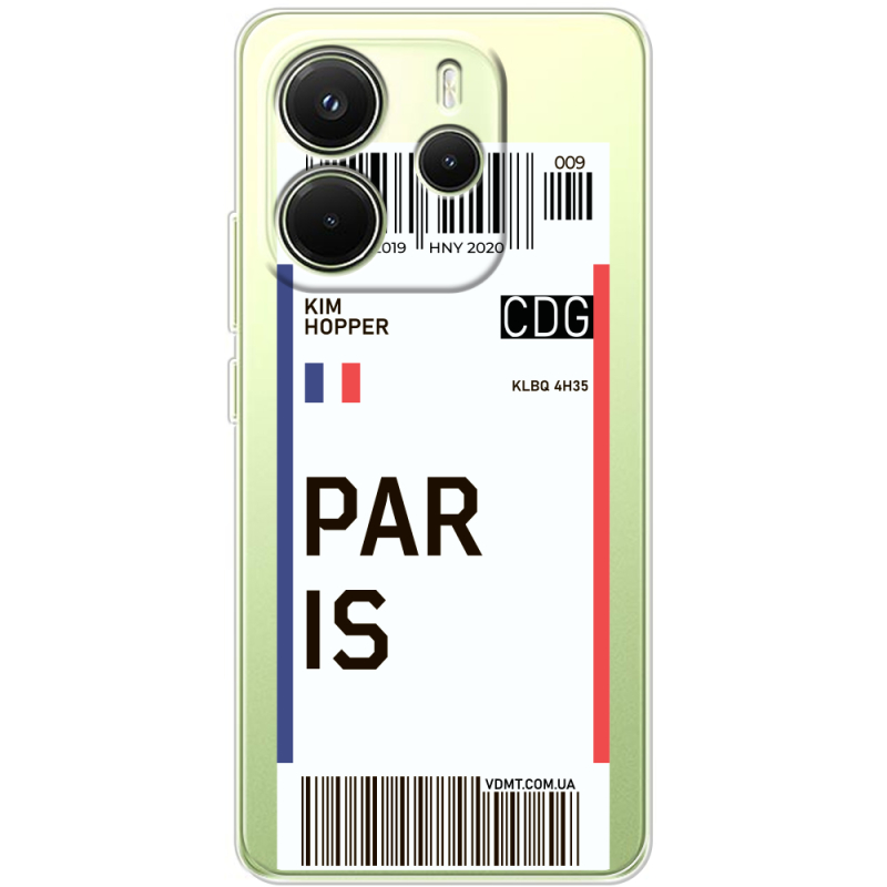 Прозорий чохол BoxFace Xiaomi Redmi Note 14 4G EU version Ticket Paris