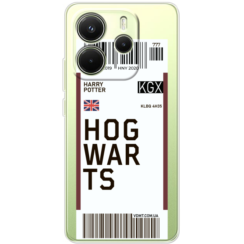 Прозорий чохол BoxFace Xiaomi Redmi Note 14 4G EU version Ticket Hogwarts