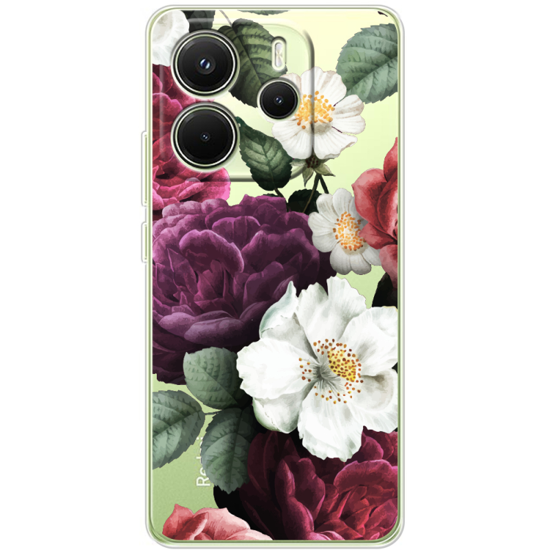 Прозорий чохол BoxFace Xiaomi Redmi Note 14 4G EU version Floral Dark Dreams