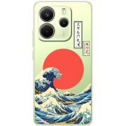 Прозорий чохол BoxFace Xiaomi Redmi Note 14 4G Большая волна в Канагаве