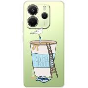 Прозорий чохол BoxFace Xiaomi Redmi Note 14 4G Segull in Cofee Pool