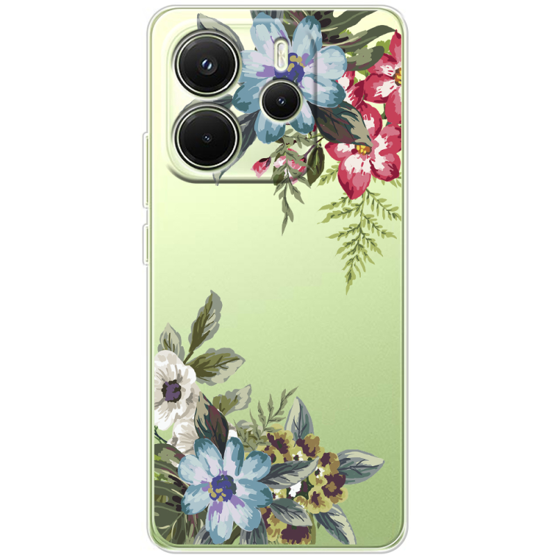 Прозорий чохол BoxFace Xiaomi Redmi Note 14 4G EU version Floral