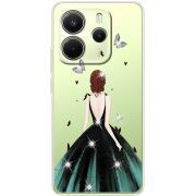 Чохол зі стразами Xiaomi Redmi Note 14 4G Girl in the green dress