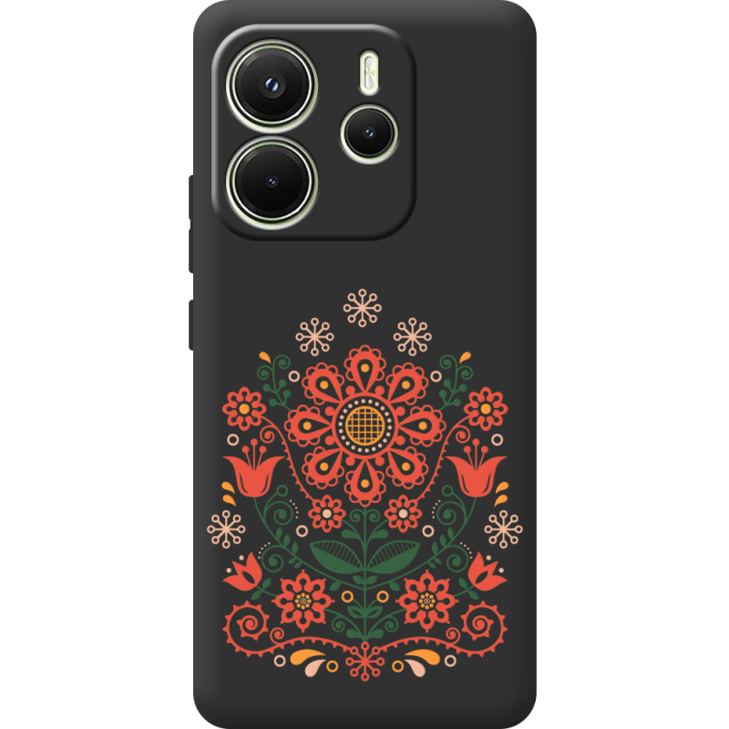 Чорний чохол BoxFace Xiaomi Redmi Note 14 4G Ukrainian Ornament