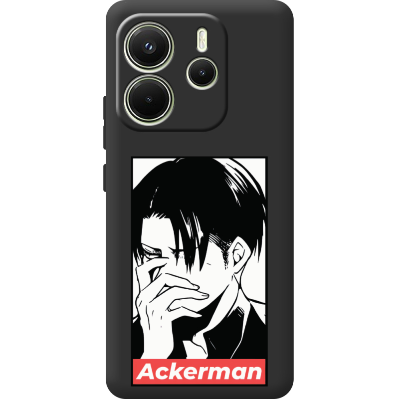 Чорний чохол BoxFace Xiaomi Redmi Note 14 4G Attack On Titan - Ackerman